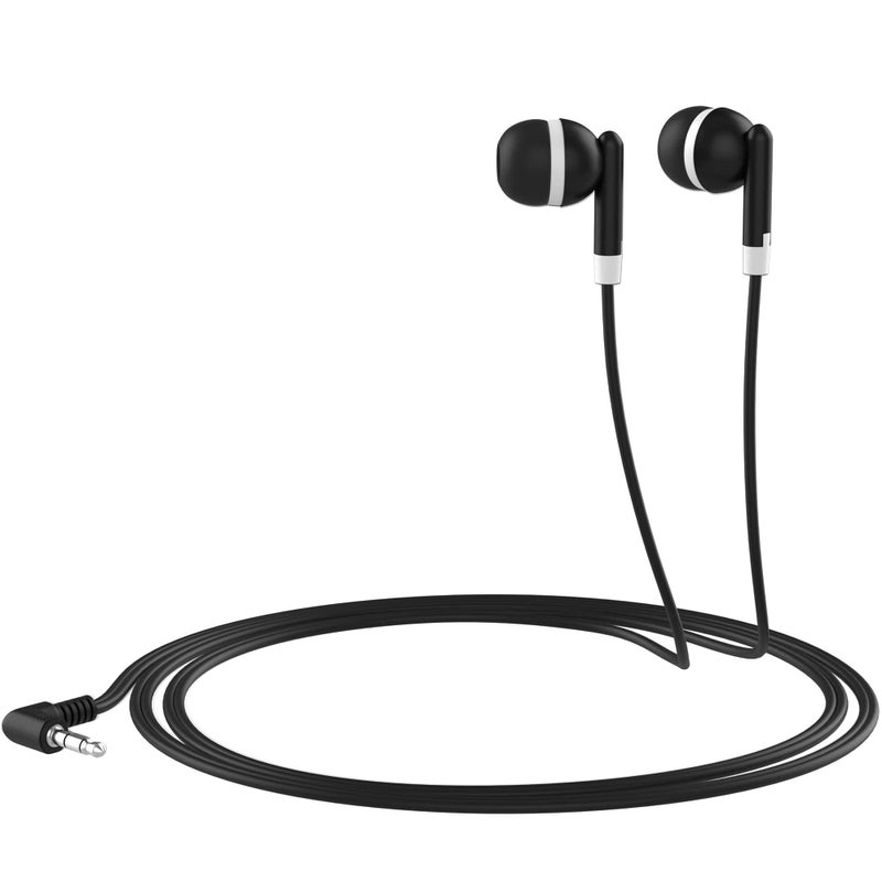 Maeline Bulk Earbuds with 3.5 mm Headphone Plug - 100 Pack Wholesale Bundle - Black - Image 1